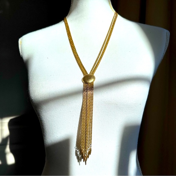 D’orlan - Vintage gold plated Y 6-strand necklace - Picture 7 of 14
